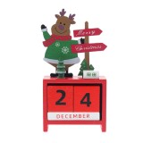 Calendar decorativ din lemn cu ren 15 cm
