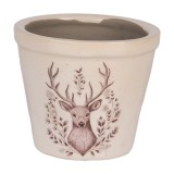 Cumpara ieftin Ghiveci flori ceramica bej maro Ren 8x7 cm