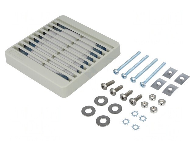 Protecție plastic 80x80mm cu șurub și filtru bej