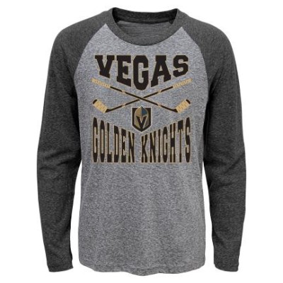 Vegas Golden Knights tricou cu măneci lungi pentru copii Cross Stick Ls Triblend Raglan - Dětsk&amp;eacute; S (6 - 8 let) foto
