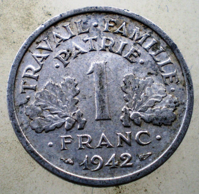 1.170 FRANTA VICHY WWII 1 FRANC 1942 foto