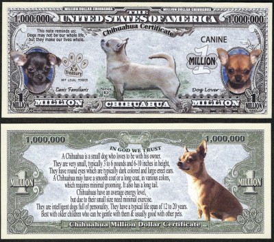 !!! SUA = FANTASY NOTE = CHIHUAHUA - 2016 - UNC / SERIA DOG LOVER foto