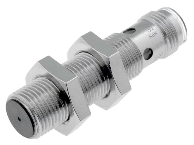 Senzor inductiv OMRON E2A 0-4mm PNP NC 12-24V M12 IP67 4 pini oțel inoxidabil