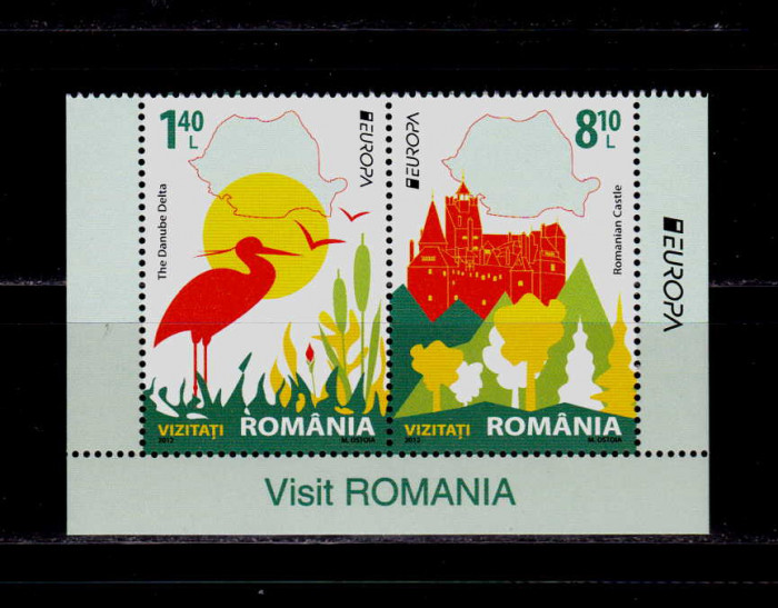 RO 2012 ,LP 1938 &quot;Europa-Vizitati Romania&quot; , serie cu punte (TI sau TII !!! )MNH