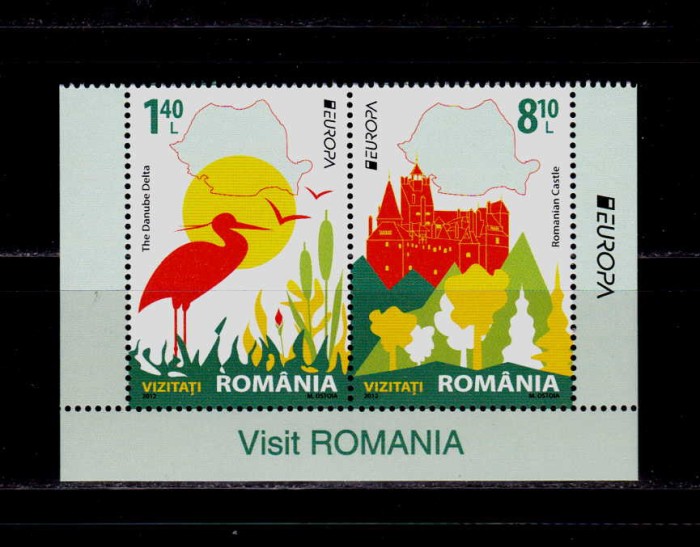 ✅RO 2012 ,LP 1938 &quot;Europa-Vizitati Romania&quot; ,serie cu punte (TI sau TII !!! )MNH