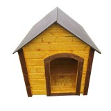 Cusca pentru caini talie mare, CC.02, din lemn, maro, 90 x 73 x 96 cm