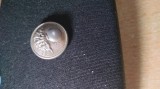 Cumpara ieftin NASTURE/BUTON GENIE GRENADE T.W &amp; W PARIS 17MM,ARGINTAT TRUPA ORIGINAL