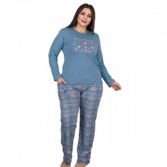 Pijama femei maneca lunga 3191 Albastru 4-XL foto