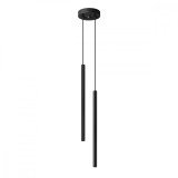 Lampă Suspendată Pastelo Negru Oțel 2 Becuri Tub Modern De Interior