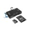Cititor de carduri de memorie 6 in 1, OEM, Plastic, 128 GB, 7.5x2.5x1 cm, Universal, Negru