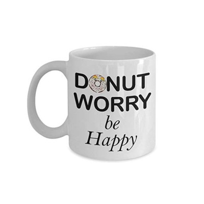 Cana alba personalizata Donut Worry Be Happy, INOVATIX&amp;reg;. 330ml foto