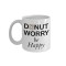 Cana alba personalizata Donut Worry Be Happy, INOVATIX&reg;. 330ml