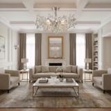 Candelabru din Cristal REINA Regalis, 8xE14, D80 cm, Crom Lucios