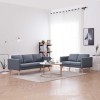 Set Canapele 2 si 3 Locuri vidaXL, Textil Gri Inchis, Cadru Lemn, Tapiterie Detasabila