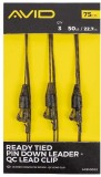 Montura Avid Ready Tied Pin Down Leader- Qc Lead Clip, 50lbs, 3buc/set