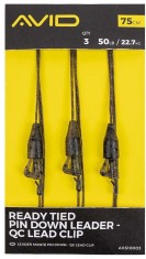 Montura Avid Ready Tied Pin Down Leader- Qc Lead Clip, 50lbs, 3buc/set