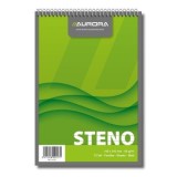 Blocnotes cu spirala, A5, 72 file - 60gsm, liniat stanga, AURORA Office - dictando