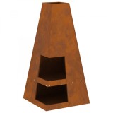 Cuptor de foc vidaXL cu depozitare pentru lemne 50x50x100 cm Oțel rezistent la intemperii