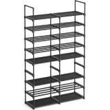 SONGMICS Raft pentru pantofi metalic, personalizabil, pana la 32 perechi, 30x87x158 cm, negru Household NewTrend