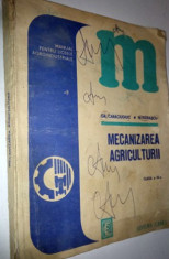 Mecanizarea agriculturii - manual clasa a IX -a 1986 foto
