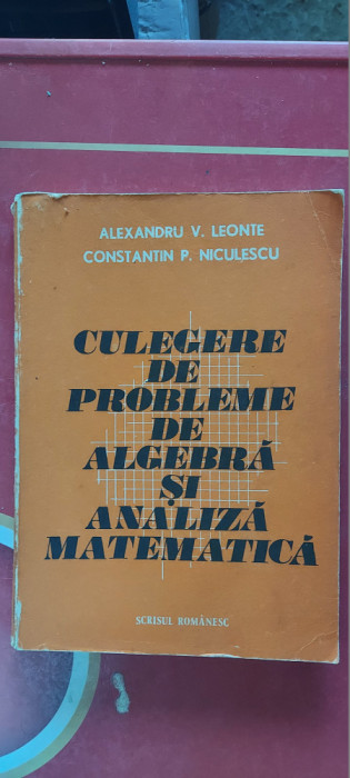 CULEGERE DE PROBLEME DE ALGEBRA SI ANALIZA MATEMATICA LEONTE NICULESCU