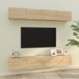 Dulapuri TV de perete, 4 buc, stejar sonoma, 100x30x30 cm GartenMobel Dekor, vidaXL