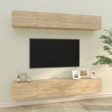 vidaXL Dulapuri TV de perete, 4 buc., stejar sonoma, 100x30x30 cm
