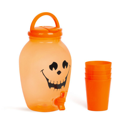 Dozator de Bauturi cu Suport pentru Pahare din Plastic - dovleac Halloween - 4,4 l foto