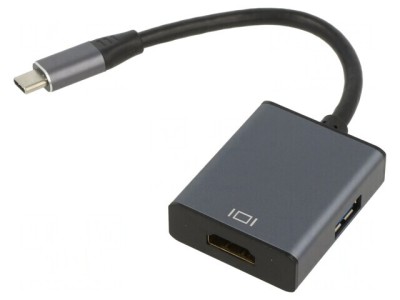 Adaptor HDMI 1.4 USB C la HDMI și USB 3.0 foto