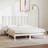 VidaXL Cadru de pat fără saltea, alb, 140x190 cm, lemn masiv de pin 3106619