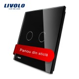 Cumpara ieftin Panou intrerupator dublu cu touch Livolo din sticla SmartElectro IntelligentHouse