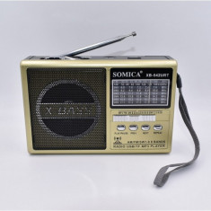 Radio cu lanterna X bass-542, acumulator si mp3 ,radio am/fm/sw foto