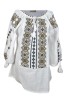 Bluza dama tip ie 024, alb crystal/bej , marimea L, Casual, Bumbac