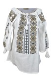 Bluza dama tip ie 024, alb crystal/bej , marimea XL
