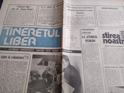ZIARUL TINERETUL LIBER NR 45 13 FEBRUARIEI 1990 foto