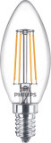 Bec LED filament Philips lumanare B35 E14 4.3W (40W) 470lm 2700K lumina calda 929001889755