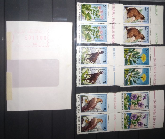 TIMBRE ROMANIA LP 1135 1985 SEMICENTENARUL PARCULUI NATIONAL RETEZAT MNH PERECHI