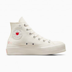 Converse teniși Chuck Taylor All Star Lift Platform Y2K Heart femei, culoarea bej A09114C