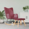 VidaXL Scaun balansoar cu taburet, roșu vin, textil 328026