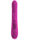 Vibrator Rabbit cu Rotatii si Impingere, Silicon, USB, Fucsia, 22.2 cm