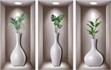 Set de 3 autocolante CAINCAY, vinil, verde/alb, 20cm x 40cm