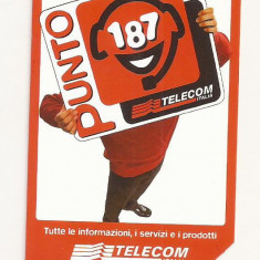 CT1-Cartela Telefonica -Telecom Italia - 10000 Lire - 5,16 Euro - Punto 187