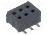 Conector şiruri pini mamă 6 PIN 1,27mm aurit SMT SAMTEC