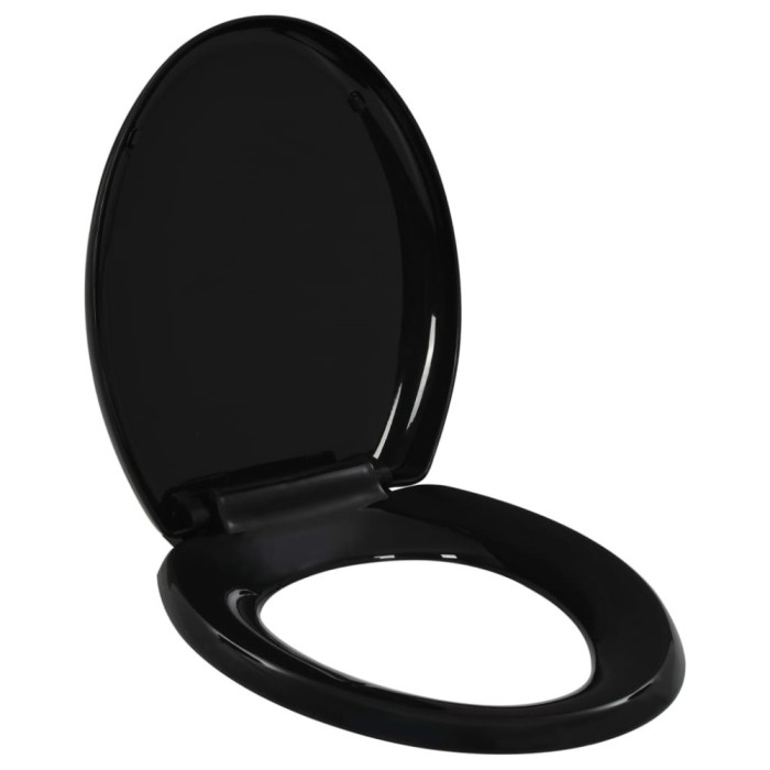 Capac WC cu &icirc;nchidere silențioasă, eliberare rapidă, negru