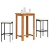 VidaXL Set bar de grădină 3 piese negru lemn masiv acacia și poliratan 3295267