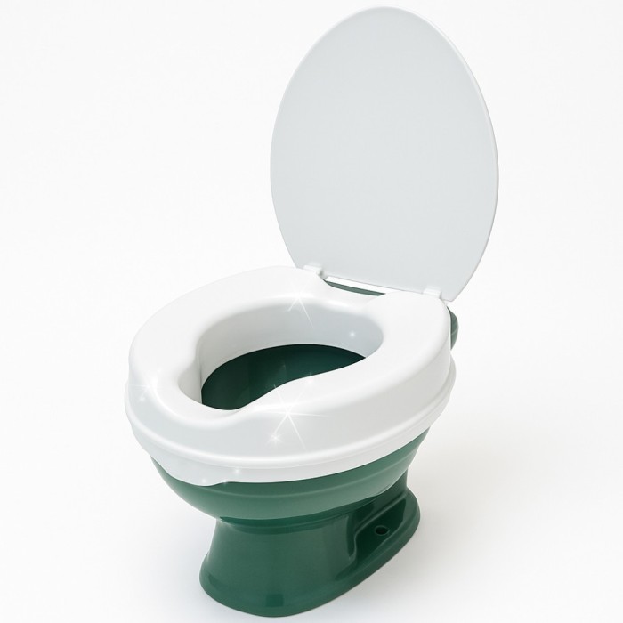 Inaltator WC cu capac Linomag&reg;, 15 cm inaltime, Sistem de prindere reglabil pentru vasul de toaleta, Alb