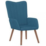 vidaXL Scaun de relaxare, albastru, catifea
