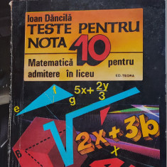 TESTE PENTRU NOTA 10 MATEMATICA PENTRU ADMITERE IN LICEU IOAN DANCILA