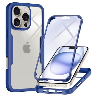 Husa 360&amp;Atilde;&amp;sbquo;&amp;Acirc;&amp;deg; iPhone 16 Pro Max Techsuit ColorVerse, albastru foto