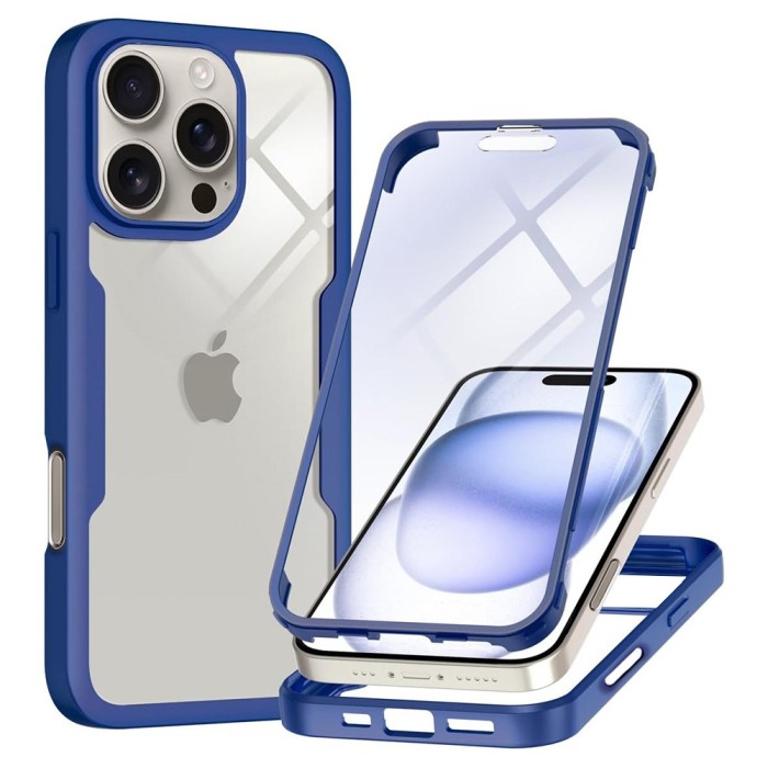 Husa 360&Atilde;&sbquo;&Acirc;&deg; iPhone 16 Pro Max Techsuit ColorVerse, albastru